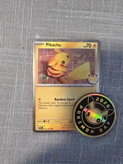 2026 Pikachu 051/162 Pokemon Day 30th Anniversary Stamped Promo TCG Plus Coin - Image 3