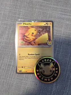2026 Pikachu 051/162 Pokemon Day 30th Anniversary Stamped Promo TCG Plus Coin - Image 4