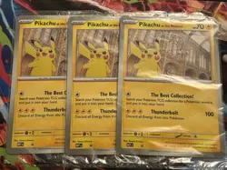 Pikachu At The Museum Jumbo Promo Pokemon TCG Card Natural History Museum X 3 - Image 1