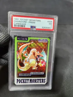 Pokemon Bandai Carddass 1997 Charizard Pocket Monsters Prizm Prism Foil PSA 7 - Image 2