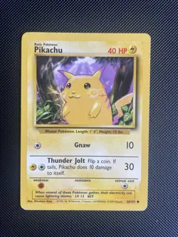 Pokemon TCG Pikachu Base Set 58/102 Regular Unlimited Common - LP - Image 1