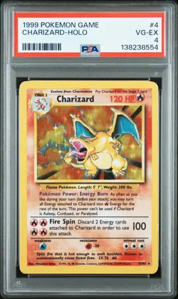 1999 POKEMON GAME #4 CHARIZARD-HOLO PSA 4 - Image 1