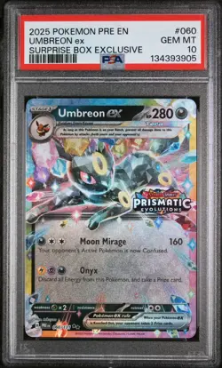 2025 Pokemon Umbreon Ex Surprise Box 060/131 Prismatic Evolutions Stamp - PSA 10 - Image 1