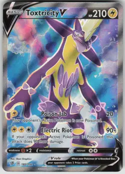 Pokemon Toxtricity V (Full Art) Ultra Rare SWSH02: Rebel Clash 182/192 NM - Image 1