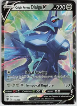 Pokemon Origin Forme Dialga V Ultra Rare SWSH10: Astral Radiance 113/189 NM - Image 1