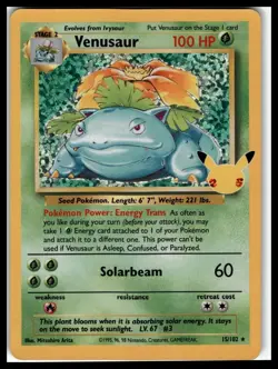 Venusaur Pokemon 15/102 Celebrations: Classic Collection Holo Rare - Image 1