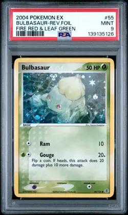 2004 Pokemon EX Fire Red & Leaf Green Bulbasaur-Reverse Holo Foil #15 PSA MINT 9 - Image 3
