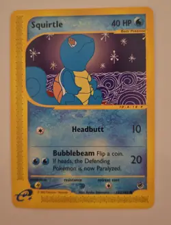 RARE POKEMON SQUIRTLE 132/165 REGULAR EXPEDITION 2002 NINTENDO-MINT - Image 1