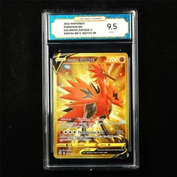 TQG 9.5 MINT+ 2022 Pokemon ENG Galarian Zapdos V 182/172 SR - Image 1