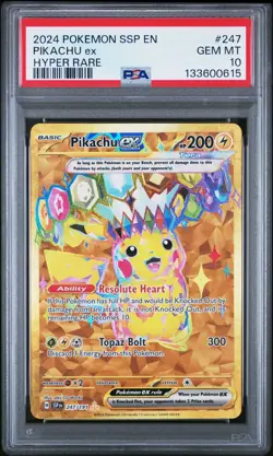 PSA 10 Pokemon Surging Sparks Hyper Rare Pikachu EX 247/191 GEM MINT Condition! - Image 1