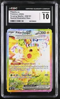 Pikachu ex 238/191 SIR - Pokemon Surging Sparks CGC 10 Gem Mint - Image 1