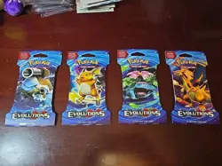 Pokemon TCG XY: Evolutions Lot Of 4 Sleeved Booster Packs - Full Art Work Set - Image 1