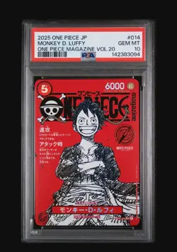 2025 ONE PIECE MAGAZINE VOL 20 ST21 014 MONKEY D LUFFY JAPANES PROMO PSA 10 - Image 1