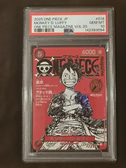 2025 ONE PIECE MAGAZINE VOL 20 ST21 014 MONKEY D LUFFY JAPANES PROMO PSA 10 - Image 3