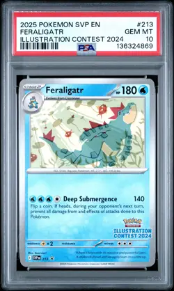 2025 POKEMON SVP EN-SV BLACK STAR PROMO #213 FERALIGATR PSA 10 - Image 1