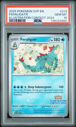 2025 POKEMON SVP EN-SV BLACK STAR PROMO #213 FERALIGATR PSA 10 - Image 1