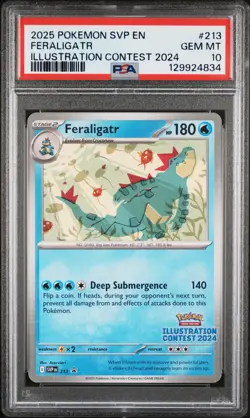 2025 POKEMON SVP EN-SV BLACK STAR PROMO #213 FERALIGATR PSA 10 - Image 1