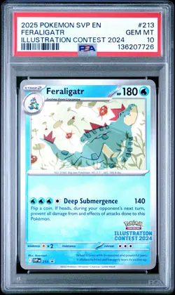 2025 POKEMON SVP EN-SV BLACK STAR PROMO #213 FERALIGATR PSA 10 - Image 1