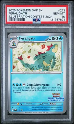 2025 POKEMON SVP EN-SV BLACK STAR PROMO #213 FERALIGATR PSA 10 - Image 1