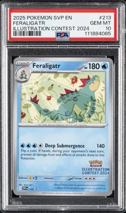2025 POKEMON SVP EN-SV BLACK STAR PROMO #213 FERALIGATR PSA 10 - Image 1