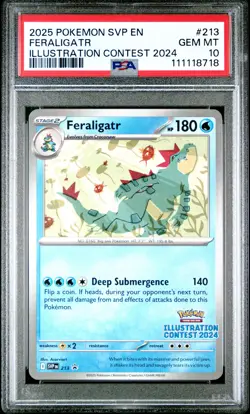 2025 POKEMON SVP EN-SV BLACK STAR PROMO #213 FERALIGATR PSA 10 - Image 1
