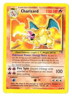 2002 Charizard 3/110 Non Holo Rare Legendary Collection Pokemon Card - Image 1