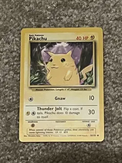 Pikachu 58/102 Common Base Set Pokemon Card Yellow Cheeks - Image 2