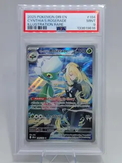 Pokemon TCG Destined Rivals Cynthia's Roserade Holo Card 184/182 PSA 9 - Image 1