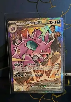 Pokemon TCG Destined Rivals Team Rockets Nidoking EX Card 233/182 SIR - Image 1