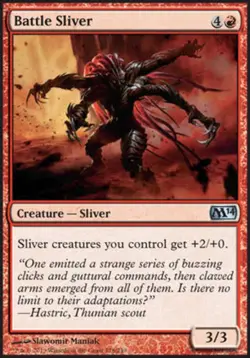 MTG Battle Sliver - Foil, Magic 2014, Lightly Played, English - Image 1