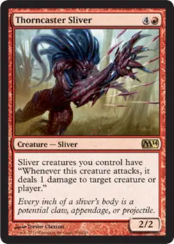 MTG Thorncaster Sliver, Magic 2014, Damaged, English - Image 1