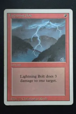 Magic The Gathering MTG LIGHTNING BOLT Revised HP Heavily Played - Image 1