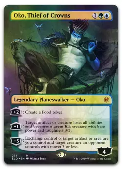 Oko, Thief of Crowns (Borderless) #271 (Foil) NM Throne of Eldraine Magic MTG - Image 1