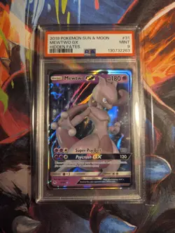 Pokemon Hidden Fates Mewtwo GX Ultra Rare Holo #31/68 PSA 9 WOW LOOK - Image 1