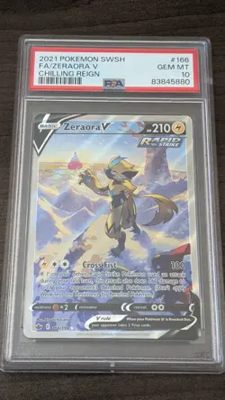ZERAORA V 2021 Pokemon #166/198 PSA 10 GEM-MINT Chilling Reign FULL ART Graded - Image 1