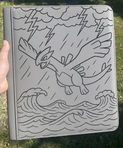 Pokemon XL TOP LOADER LUGIA Laser Engraved Binder/ Made To Order! USA SELLER - Image 1