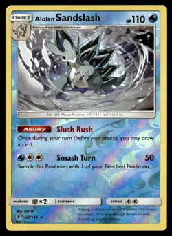 2017 Sun & Moon - Guardians Rising Alolan Sandslash reverse holo #20 - Image 1