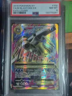Pokemon XY Evolutions Mega Blastoise EX #102/108 2016 PSA 8 - Image 1