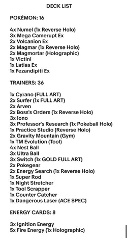 Mega Camerupt Ex & Volcanion Ex - Pokemon TCG - OutTheBoxTCG Custom Meta Decks - Image 2