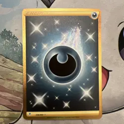 Pokemon TCG SWSH07 Evolving Skies Darkness Energy 236/203 Gold Secret Rare NM - Image 1