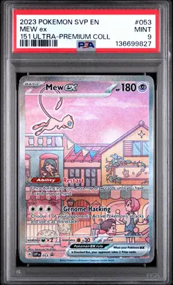 2023 POKEMON SVP EN-SV BLACK STAR PROMO 151 ULTRA-PREM COLL #053 MEW EX PSA 9 - Image 1