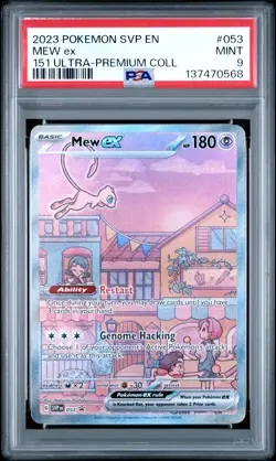 2023 POKEMON SVP EN-SV BLACK STAR PROMO 151 ULTRA-PREM COLL #053 MEW EX PSA 9 - Image 1