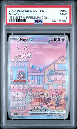 2023 POKEMON SVP EN-SV BLACK STAR PROMO 151 ULTRA-PREM COLL #053 MEW EX PSA 9 - Image 1
