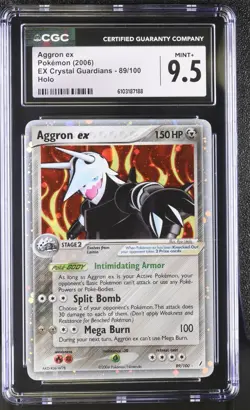 2006 POKEMON EX CRYSTAL GUARDIANS AGGRON EX #89/100 ULTRA RARE HOLO CGC 9.5 - Image 1