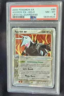PSA 8 Aggron Ex 2006 Crystal Guardians 89/100 Ultra Rare Graded Pokemon Card - Image 1