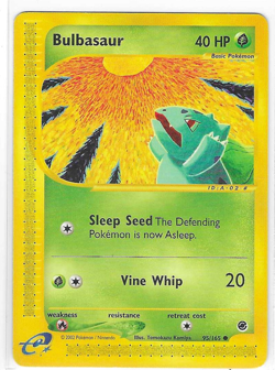Bulbasaur 95/165 2002 Expedition Pokemon Card TCG WOTC Vintage Non Holo - LP - Image 1