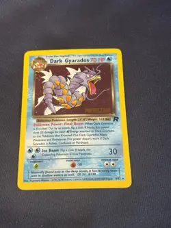 Pokemon TCG Dark Gyarados Holo Card 8/82 Pre-Release Stamped light play - Image 1