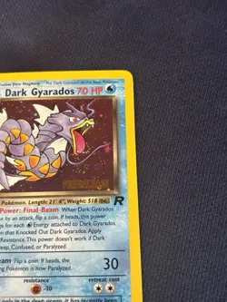 Pokemon TCG Dark Gyarados Holo Card 8/82 Pre-Release Stamped light play - Image 2