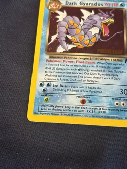 Pokemon TCG Dark Gyarados Holo Card 8/82 Pre-Release Stamped light play - Image 3