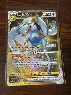 Lugia VSTAR 211/195 Silver Tempest Gold Art Rare Pokemon TCG NM - Image 1